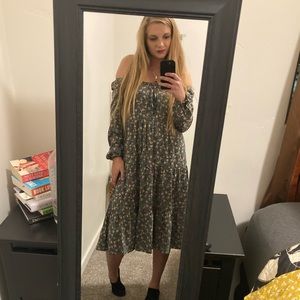 Three Bird Nest Off the Shoulder Floral Dress